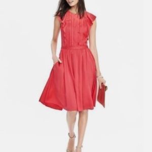 Banana Republic Pintuck Flutter-Sleeve Dress